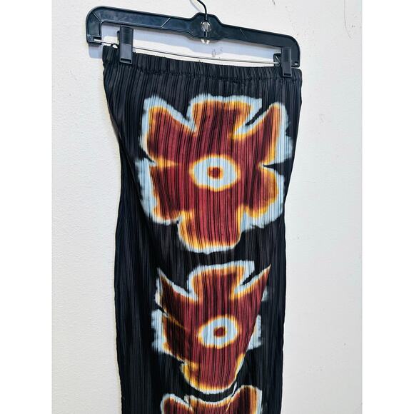 ARTHUR Women's Black Brown Floral Strapless Flower Mini Dress Size Small - Picture 5 of 16